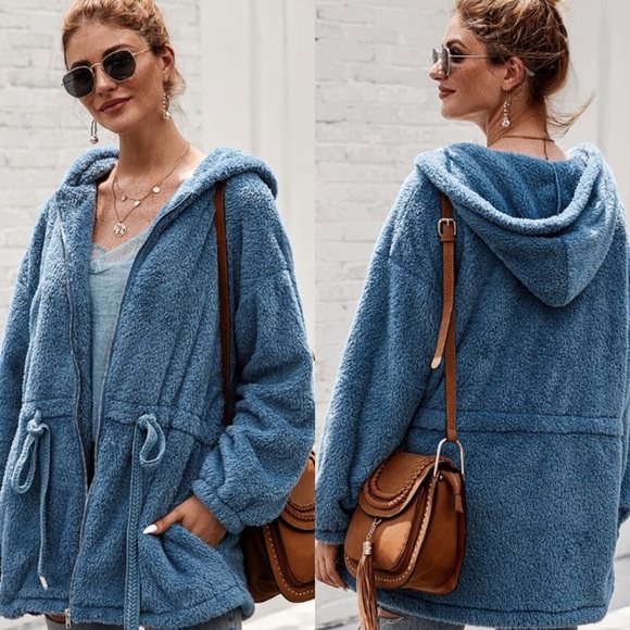❄️Fuzzy Fleece Zip up Jacket